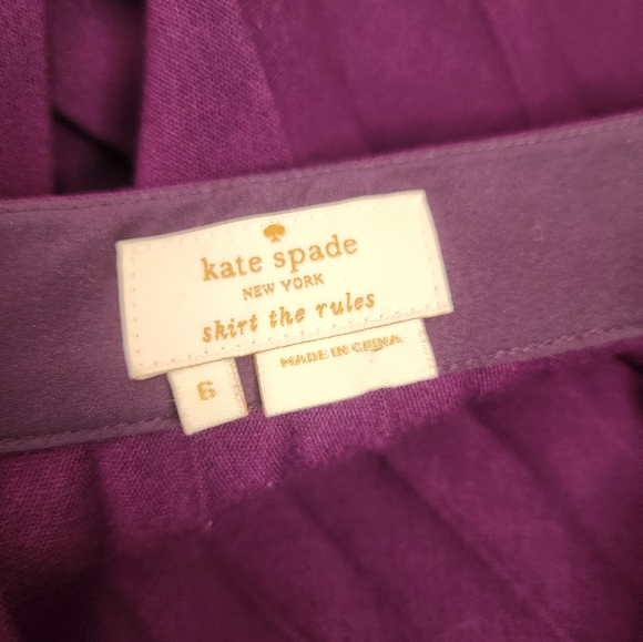 Kate Spade Purple Pleated Full Skirt Size 6 - Picture 5 of 5